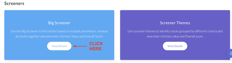 MyStockEngine - Navigating To Big Screener