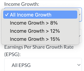 The Big Screener - Growth - Income