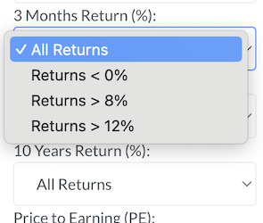 The Big Screener - Price - 3-Month