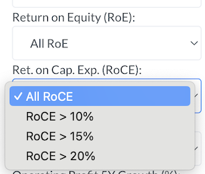 The Big Screener - Return - ROCE