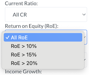 The Big Screener - Return - ROE