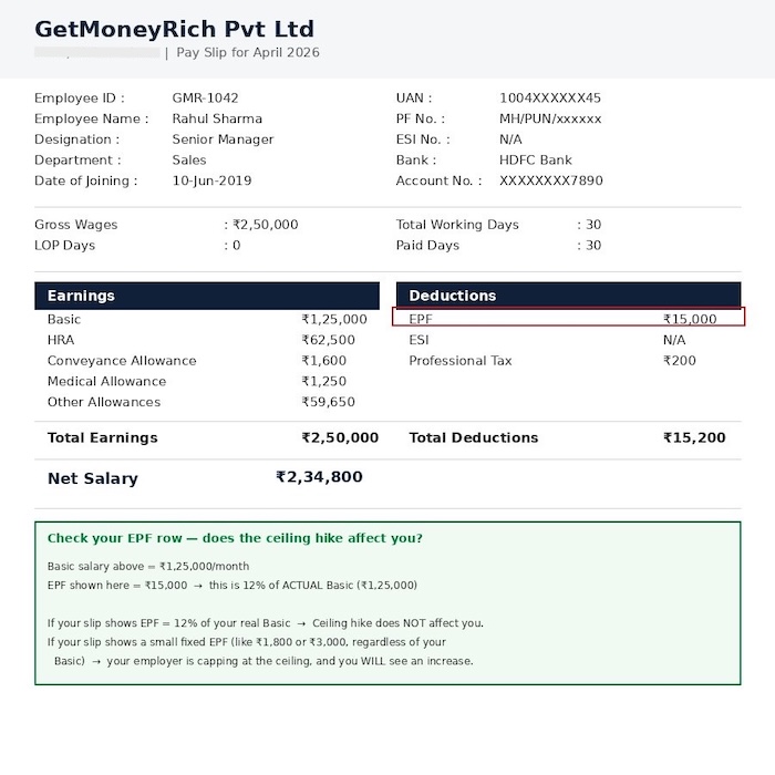 Example salary slip 30L